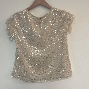Anthropologie  Gold Sequin Top in size XS !